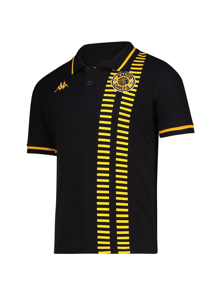 Kids Supporters Graphic Cotton Polo - Black