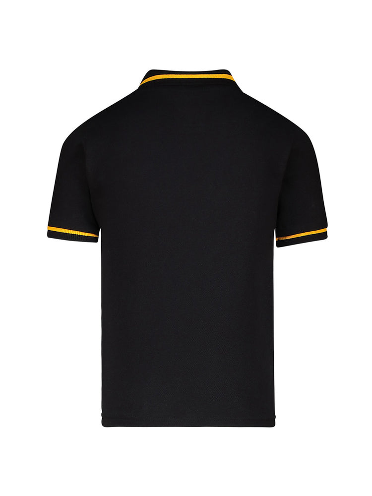 Kids Supporters Graphic Cotton Polo - Black