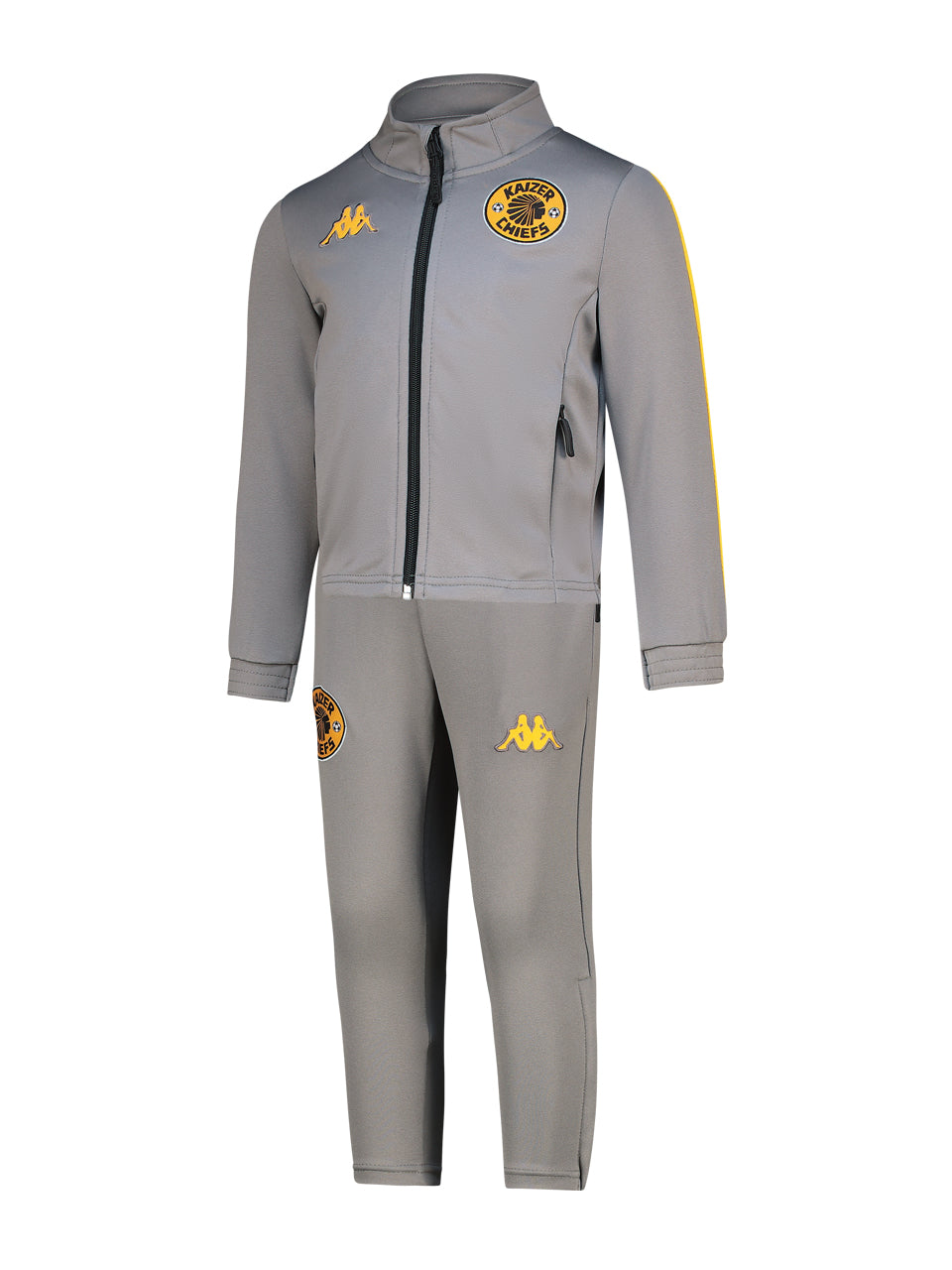 Kids Supporters Tracksuit - Grey/Yellow Saffron