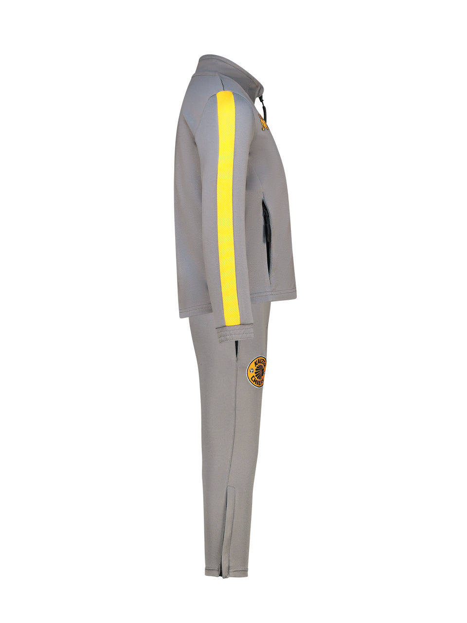 Kids Supporters Tracksuit - Grey/Yellow Saffron