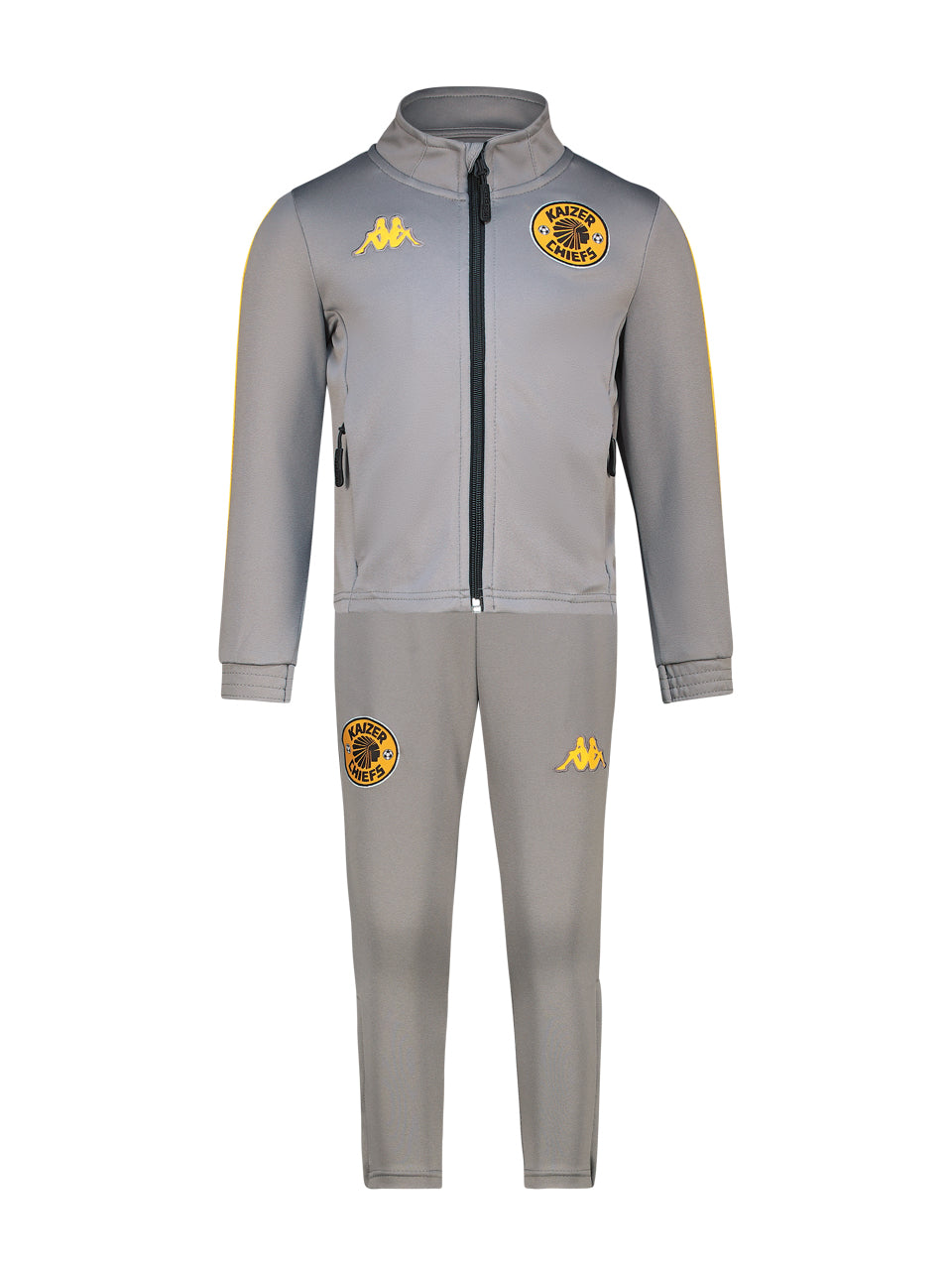 Kids Supporters Tracksuit - Grey/Yellow Saffron