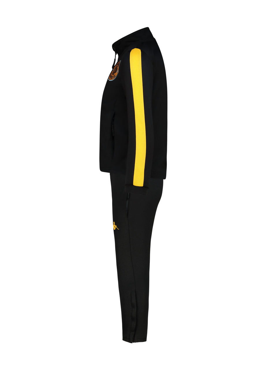 Kids Supporters Tracksuit - Black/Yellow Saffron