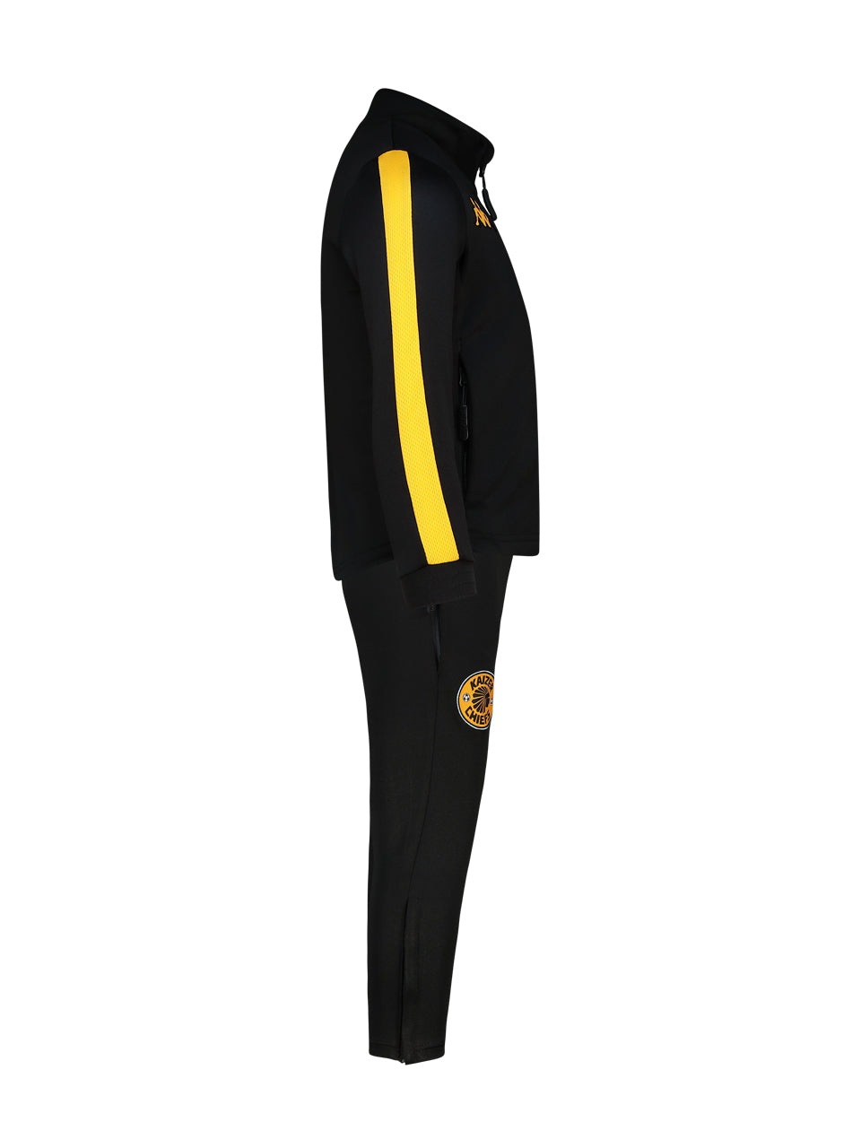 Kids Supporters Tracksuit - Black/Yellow Saffron