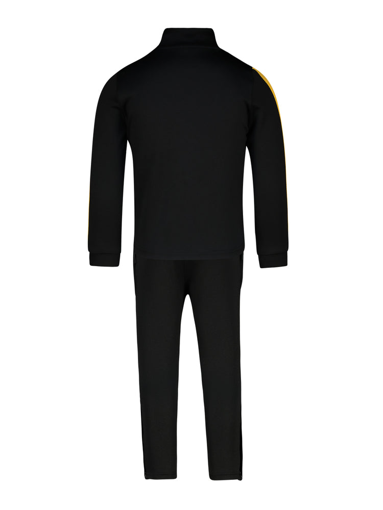 Kids Supporters Tracksuit - Black/Yellow Saffron