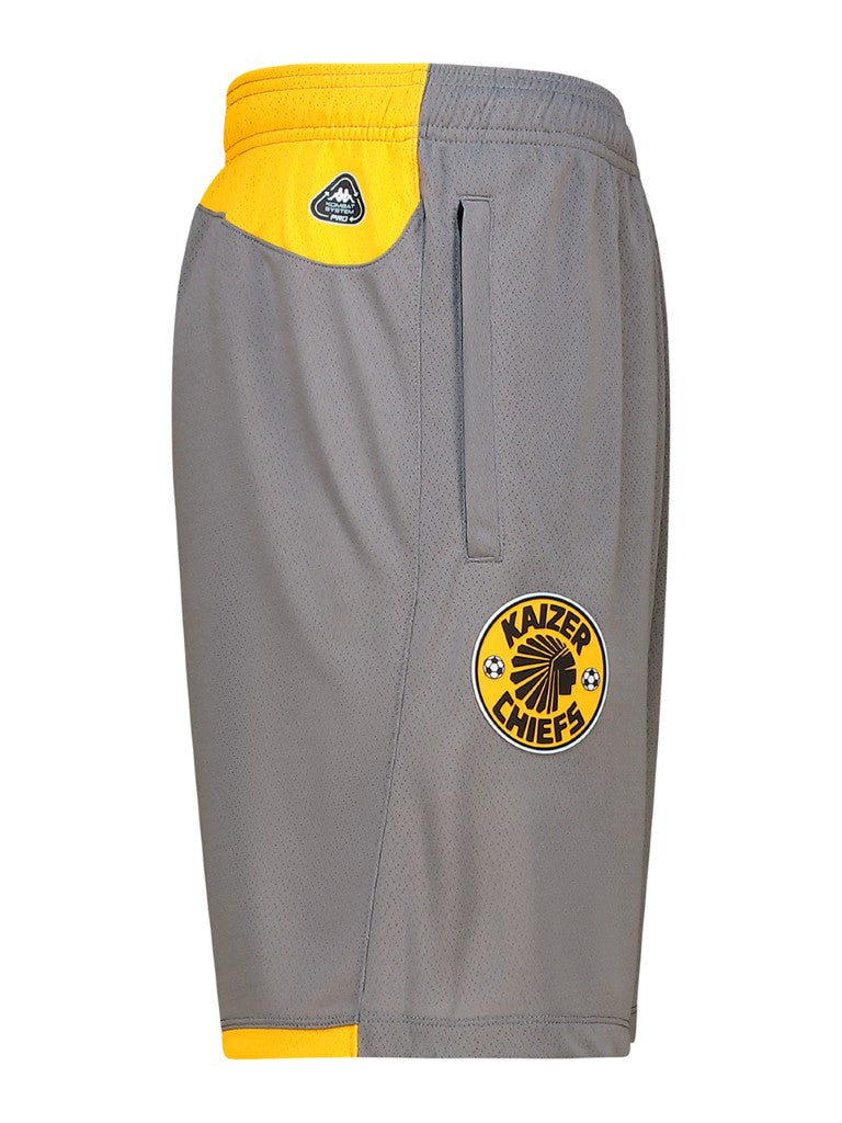 Training Short With Zip - GREY/YELLOW